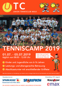 TENNISCAMP 2019 - FIRST COME, FIRST SERVED!!!